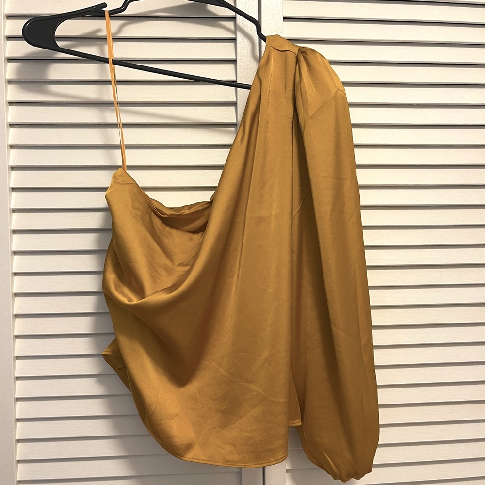 One Shoulder Satin Blouse